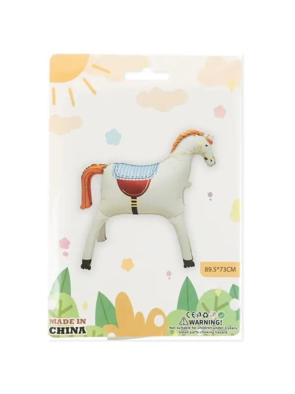 Воздушный шар фольгированный 3D 35 Воздушный шар фольгированный 3D 35" «Лошадка», кремовый, сатин