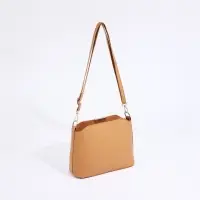 Сумка женская кросс-боди на молнии, 25&times;9.5&times;18.5 см, бежевая