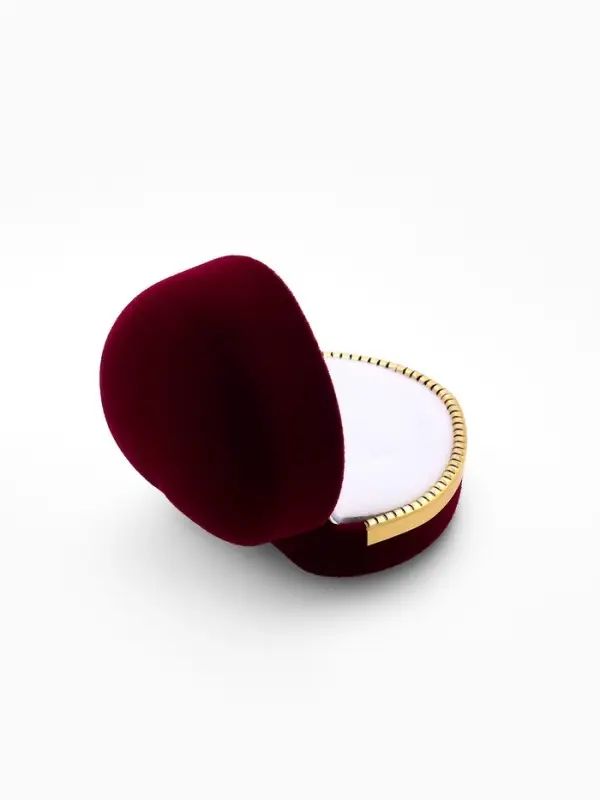 Футляр под кольцо, серьги &laquo;Сердце&raquo;, бархатный, 4&times;5 см, бордовый с золотом