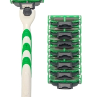Станок Gillette Mach3 + 8 сменные кассеты цвет зеленый