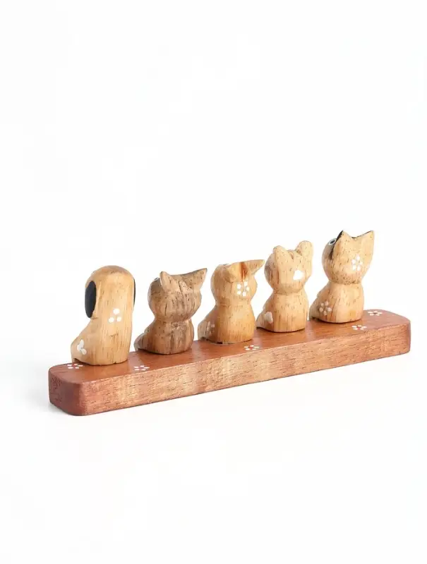 Фигура &laquo;Зверушки на скамейке&raquo;, 18&times;6&times;4.5 см, дерево, коричневый
