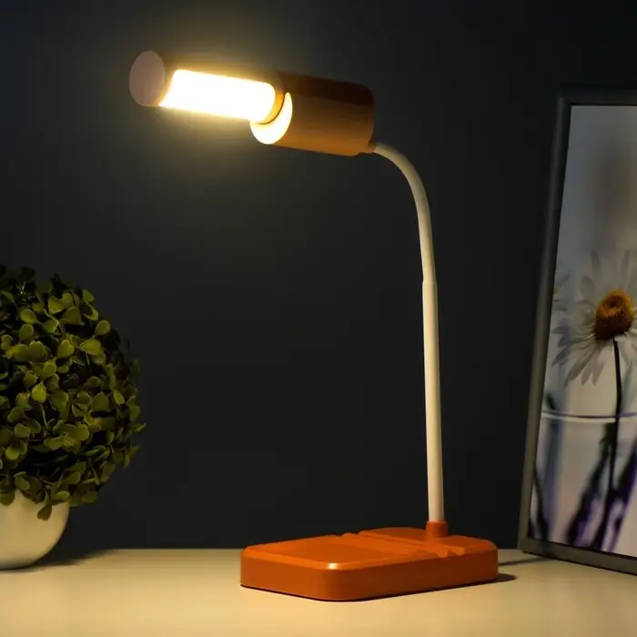 Лампа настольная RISALUX &laquo;Лансер&raquo;, светодиодная, 3.5 Вт, USB, АКБ, красно-розовая, 11&times;15&times;45 см
