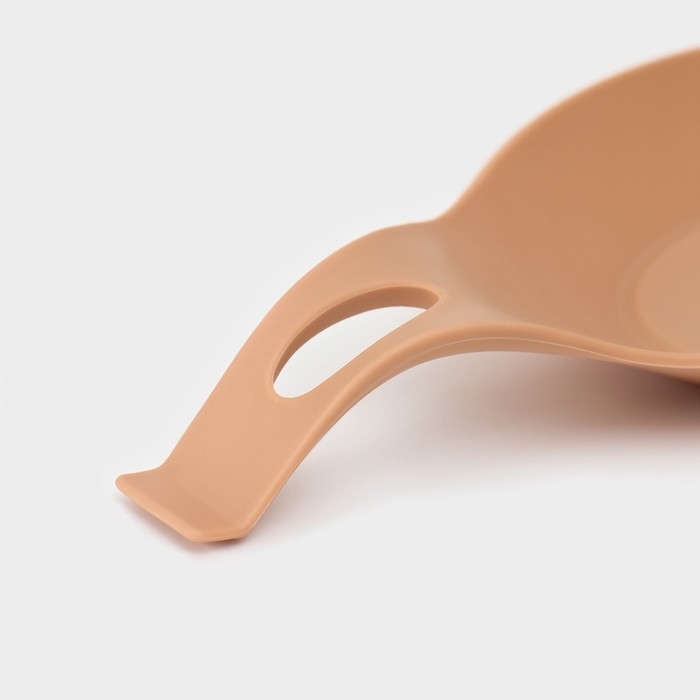 Силиконовая подставка под ложку Доляна «Симпл» 19,5×9,5 см, цвет бежевый Силиконовая подставка под ложку Доляна «Симпл» 19,5×9,5 см, цвет бежевый