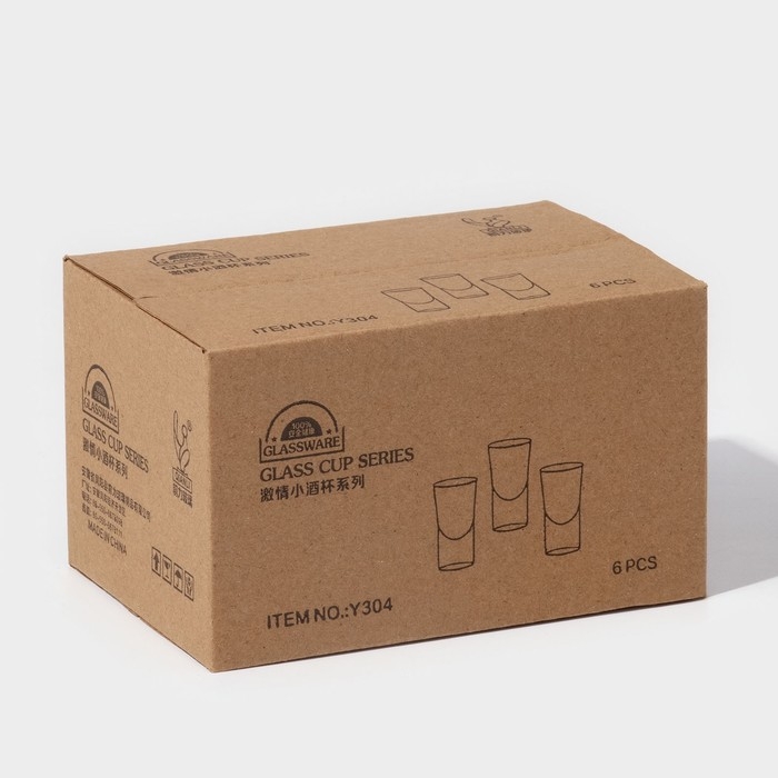 Набор стопок, стеклянный, d=4.5 см, h=7.2 см, 35 мл, 6 шт