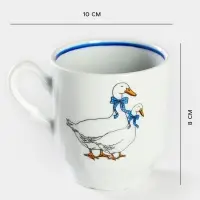 Кружка Добрушский завод &laquo;Гуси&raquo;, 220 мл, фарфор, белая, рисунок МИКС