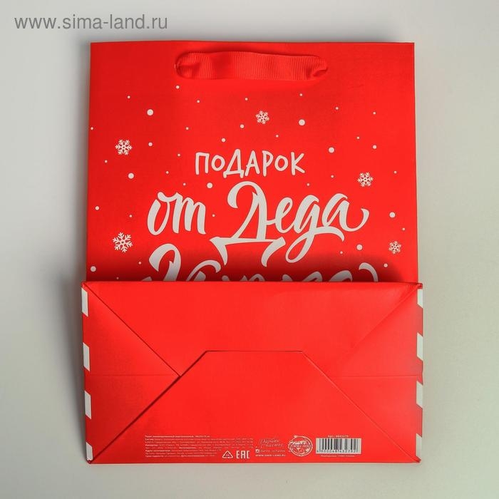 Пакет подарочный новогодний ламинированный «Подарок от Деда Мороза», MS 18 х 23 х 10 см, Новый год Пакет подарочный новогодний ламинированный «Подарок от Деда Мороза», MS 18 х 23 х 10 см, Новый год