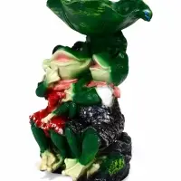 Садовая фигура - поилка из полистоуна &laquo;Лягушки на камне&raquo;, 20&times;17&times;29 см