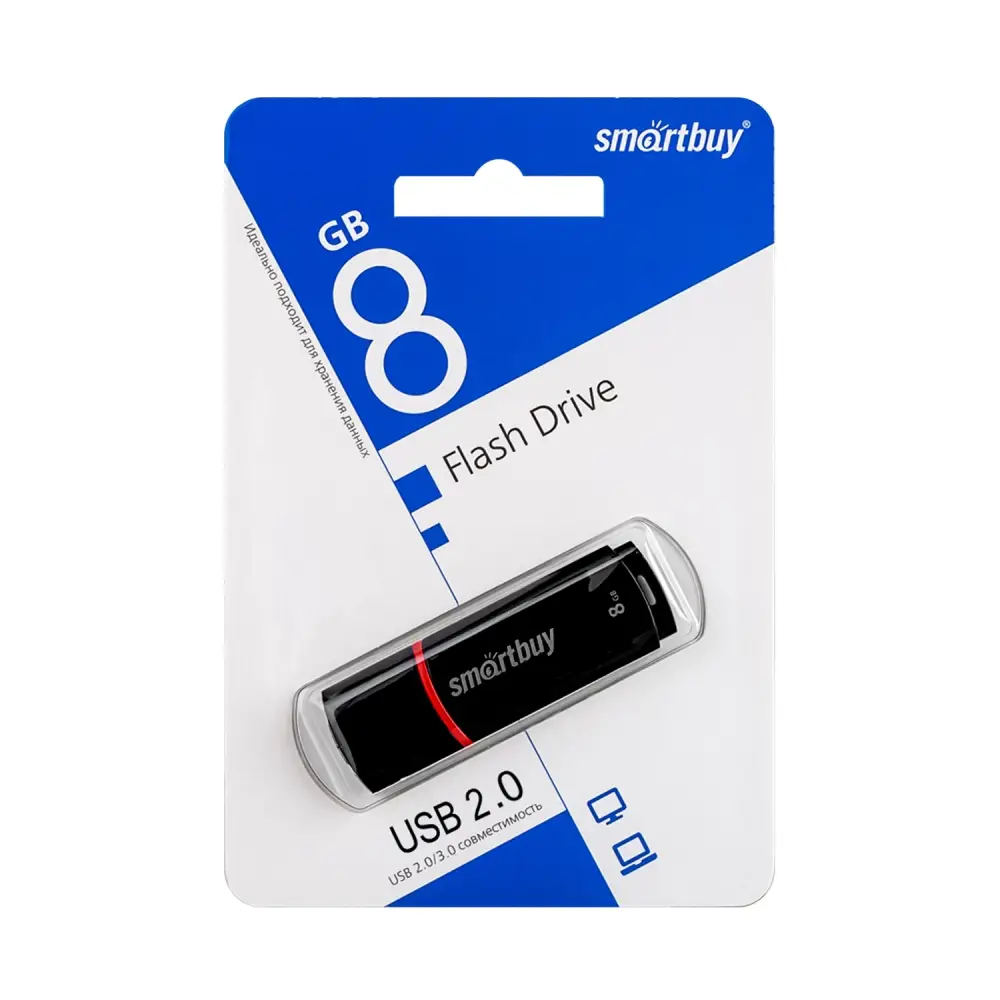 USB накопитель 8 GB Smart Buy Crown Series Black