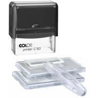 Штамп самонаборный NEW Printer C50-Set-F 8/6стр+рам 30х69мм 2кассы кор.черн