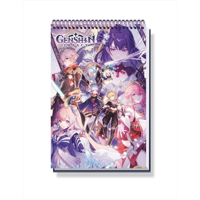 Творческий блокнот «По следам грома» «Геншин» cо стикерами и переводными татуировками, A4 Творческий блокнот «По следам грома» «Геншин» cо стикерами и переводными татуировками, A4