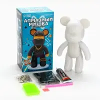 Алмазная мозаика на фигурке "Модный медведь"