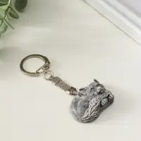 Брелок "Лисенок лежит (барельеф)" 2,4 см
