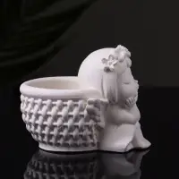 Подсвечник на 1 свечу &laquo;Ангел с корзинкой&raquo;, гипс, 9&times;6.5&times;7 см