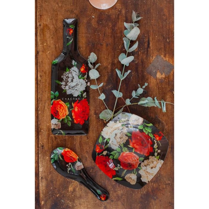 Подставка под ложку «Пионы», 21.2 х 7.5 см Подставка под ложку «Пионы», 21.2 х 7.5 см