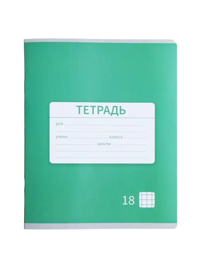 Тетрадь 18 листов в клетку Calligrata &laquo;Однотонная Новая Школьная. Эконом&raquo;, обложка мелованная бумага, ВД-лак, блок №2 (серые листы), МИКС