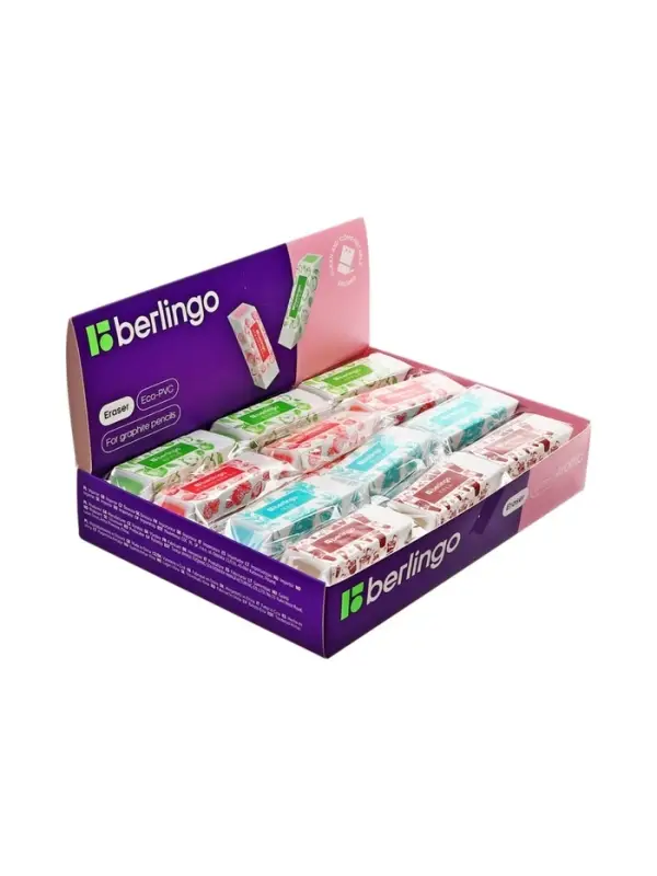 Ластик Berlingo Aroma, прямоугольный, скошенный, ароматизированный, 58&times;22&times;10 мм, МИКС