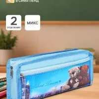 Пенал школьный &laquo;Мишки&raquo; на молнии, 2 отделения, МИКС