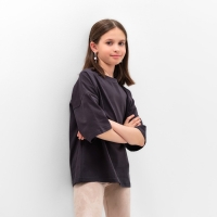 Футболка детская MINAKU:Basic line kids цвет графитовый, рост 98