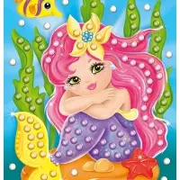 Набор для творчества. Аппликация бусинами "Русалочка" (180х250 мм, европодвес)