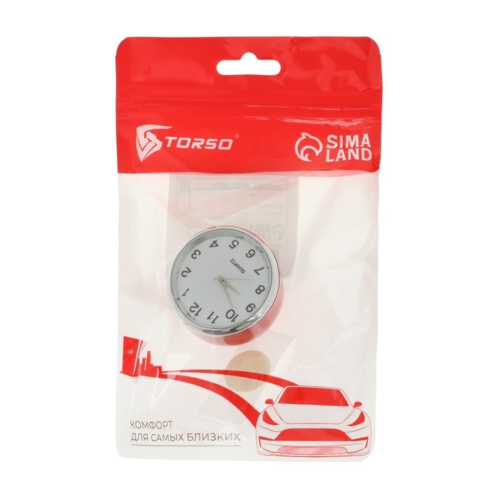 Часы автомобильные, внутрисалонные, d 4.5 см, красные Часы автомобильные, внутрисалонные, d 4.5 см, красные