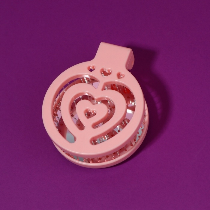 Расчёска массажная, складная, с зеркалом, d = 6,6 см, цвет розовый Расчёска массажная, складная, с зеркалом, d = 6,6 см, цвет розовый