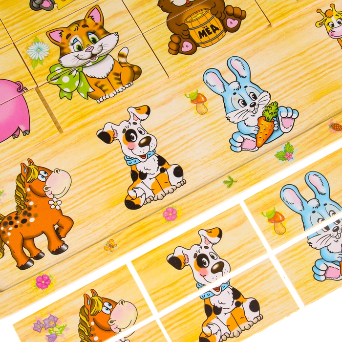 Пазл разрезные картинки «Учим животных» Пазл разрезные картинки «Учим животных»