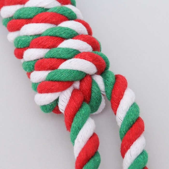 Игрушка пищащая, мягкая для собак  Игрушка пищащая, мягкая для собак "Снеговик" с канатом, 32 см