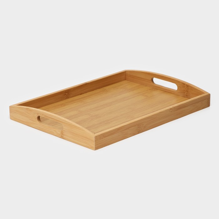 Поднос с ручками Доляна Striata, 41×28×5 см, бамбук Поднос с ручками Доляна Striata, 41×28×5 см, бамбук