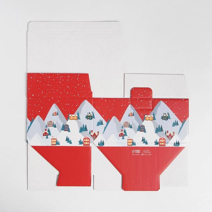 Коробка подарочная новогодняя складная «Зимний город», 22 х 15 х 10 см, Новый год Коробка подарочная новогодняя складная «Зимний город», 22 х 15 х 10 см, Новый год