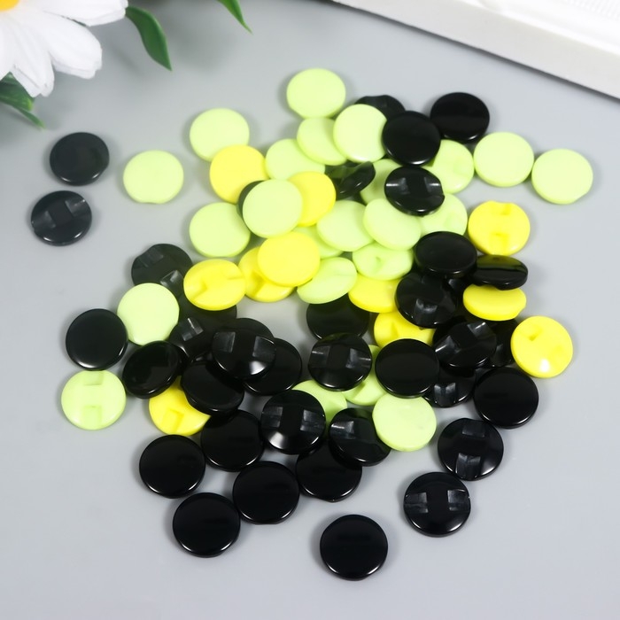 Пуговицы пластик на полуножке Пуговицы пластик на полуножке "Кругляш разноцветный " 1,3х1,3 см набор 50 шт 2х5,5х5,5 см