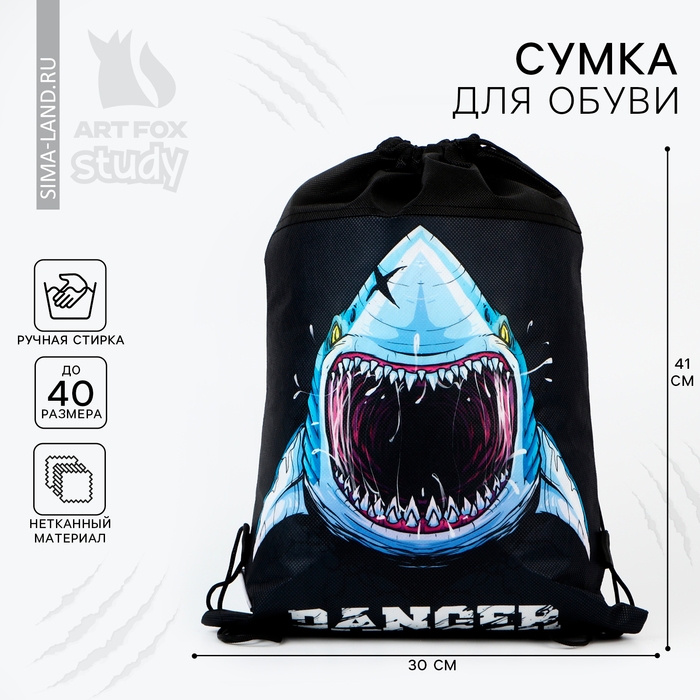 Мешок для обуви «1 сентября: Danger» нетканное полотно, размер 30 х 40 см Мешок для обуви «1 сентября: Danger» нетканное полотно, размер 30 х 40 см