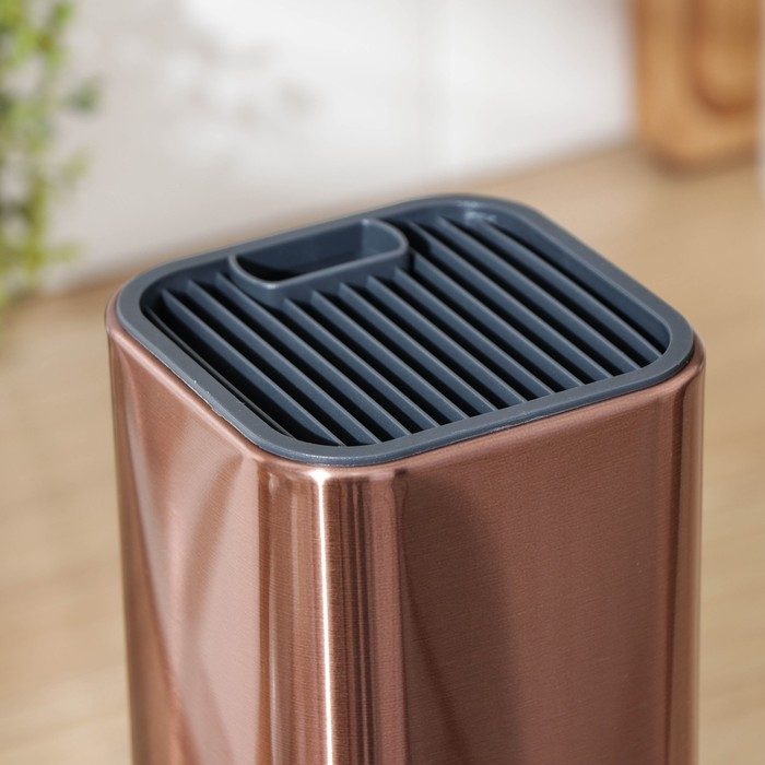 Подставка для ножей и ножниц Magistro «Бронза», 10×10×23 см, цвет бронзовый Подставка для ножей и ножниц Magistro «Бронза», 10×10×23 см, цвет бронзовый