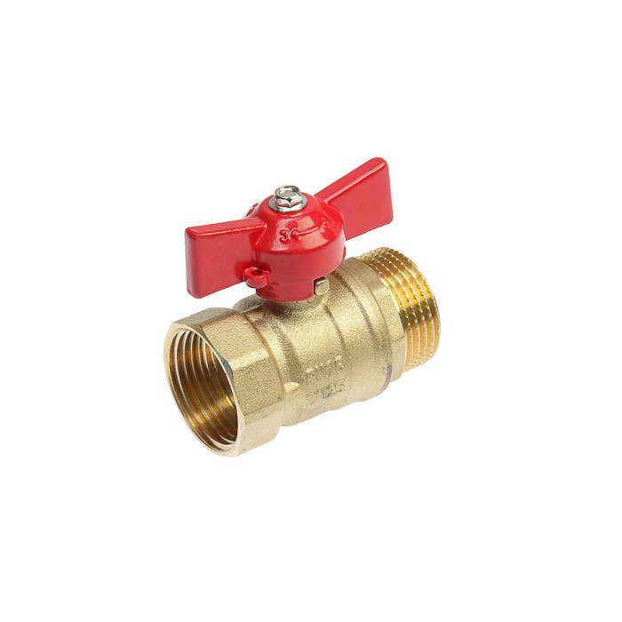 Кран шаровой ZEIN, внутренняя/наружная резьба 1 Кран шаровой ZEIN, внутренняя/наружная резьба 1", бабочка