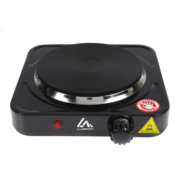 Плитка электрическая Luazon LHP-002, 1 конфорка, 1000 Вт, нагреватель диск, чёрная Плитка электрическая Luazon LHP-002, 1 конфорка, 1000 Вт, нагреватель диск, чёрная