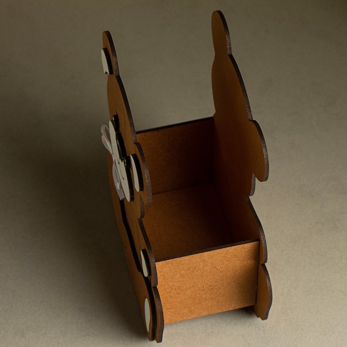 Кашпо "Мишутка" малый, 13,5х7х16,5 см, дуб, коричневый