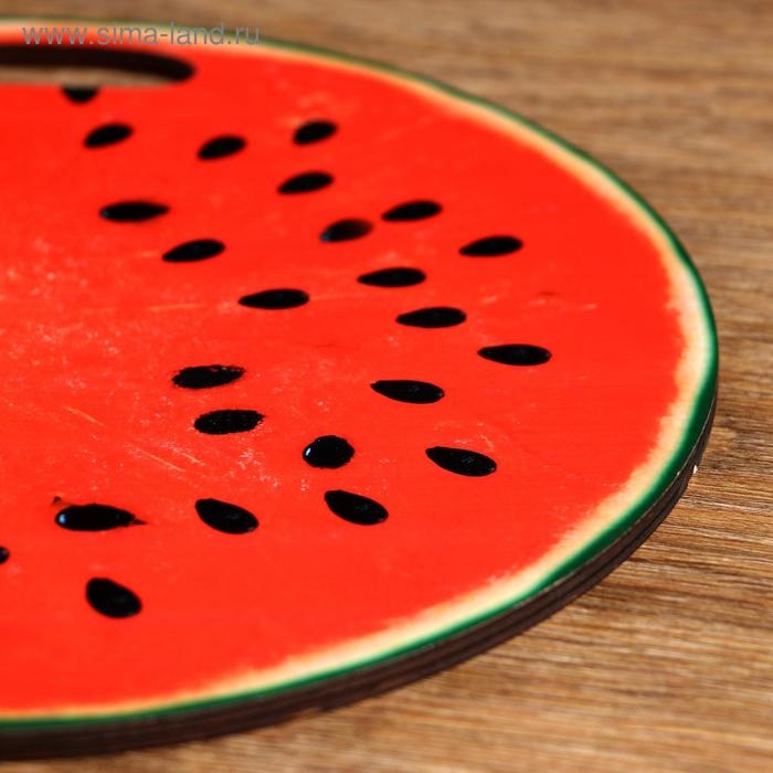 Доска разделочная и сервировочная круглая кухонная  Доска разделочная и сервировочная круглая кухонная "Арбуз в разрезе", 25,5 см