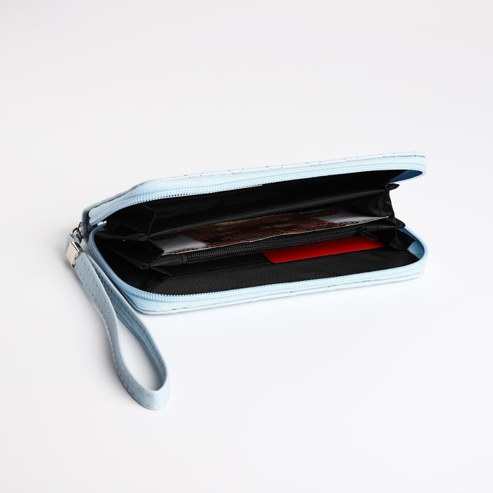 Кошелёк женский на молнии, цвет голубой Кошелёк женский на молнии, цвет голубой