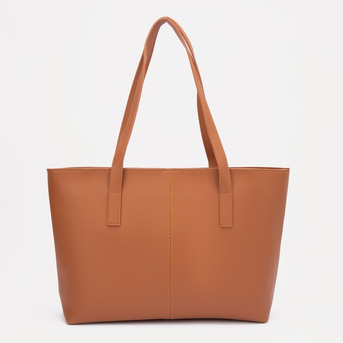 Сумка-шопер женская на молнии, цвет терракотовый