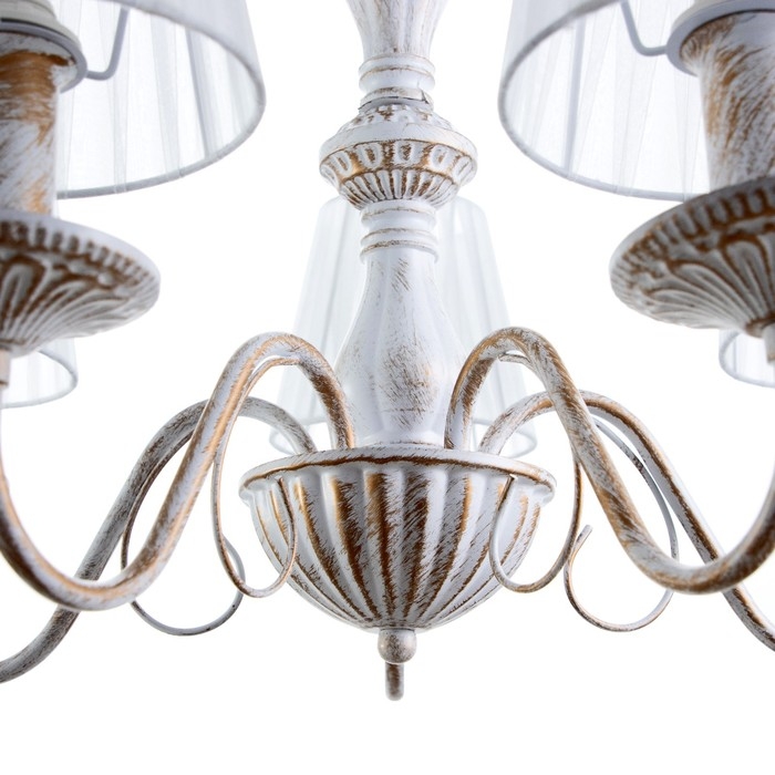 Люстра Люстра "Моника" 5хЕ14 40т белый с золотой патиной 60х60х40 см BayerLux