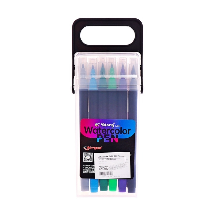 Набор маркеров 18 цветов, двусторонние, черный корпус  в пластиковом пенале Набор маркеров 18 цветов, двусторонние, черный корпус  в пластиковом пенале