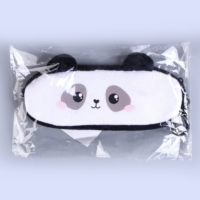 Пенал школьный «Панда», мягкий, 20×6.5 см, плюш, белый Пенал школьный «Панда», мягкий, 20×6.5 см, плюш, белый