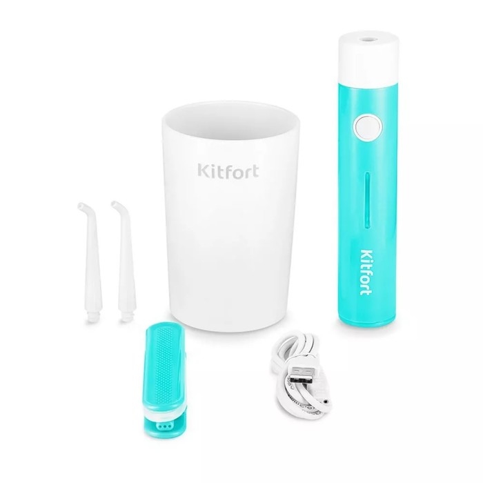 Ирригатор Kitfort КТ-2957-3, портативный, 320 мл, 3 режима, 2 насадки, от АКБ, бело-голубой Ирригатор Kitfort КТ-2957-3, портативный, 320 мл, 3 режима, 2 насадки, от АКБ, бело-голубой