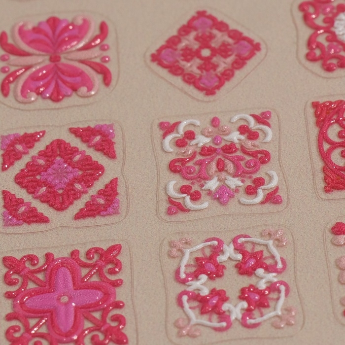 Наклейки для ногтей «Розовая мозаика», объёмные, цвет розовый Наклейки для ногтей «Розовая мозаика», объёмные, цвет розовый