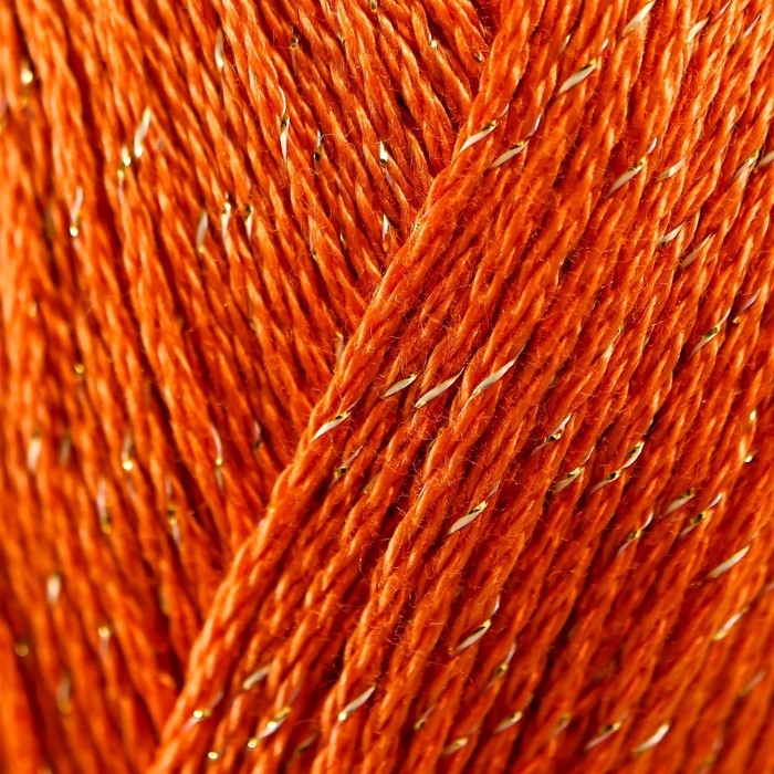 Пряжа "Блестящее лето" 95% мерсериз.хлопок, 5% метанит 380м/100гр (194-Рыжик)
