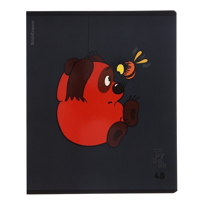 Тетрадь 48 листов в клетку, ErichKrause "Винни-Пух", обложка мелованный картон, блок офсет 100% белизна, МИКС