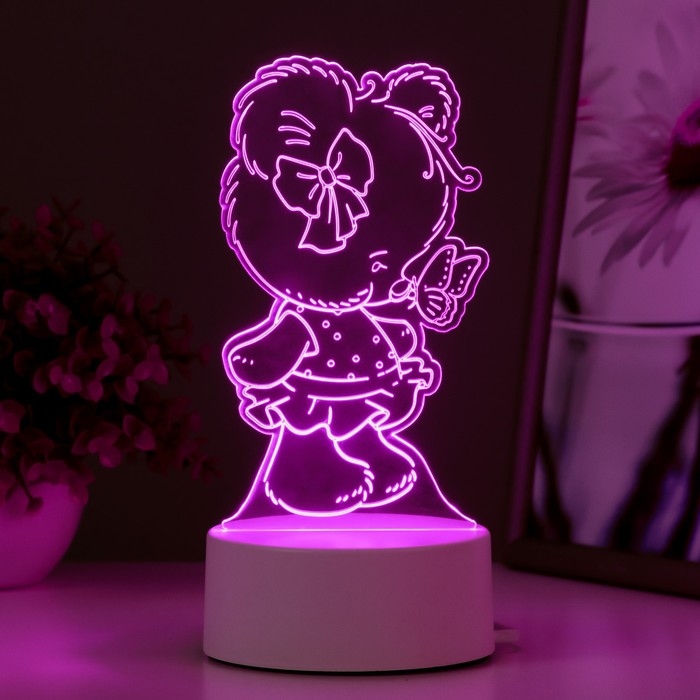 Светильник Светильник "Медвежонок" LED RGB от сети 9,7х9,5х18 см RISALUX