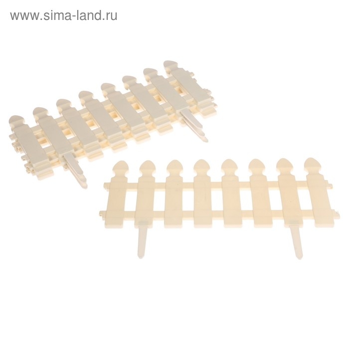 Ограждение декоративное, 30 × 200 см, 4 секции, пластик, белое, «Штакетник» Ограждение декоративное, 30 × 200 см, 4 секции, пластик, белое, «Штакетник»