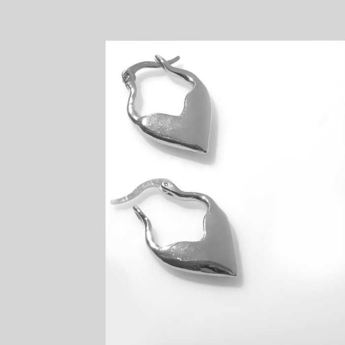 Серьги «Сердце» миниатюрное, цвет серебро Серьги «Сердце» миниатюрное, цвет серебро