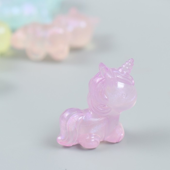 Бусины пластик Бусины пластик "Единороги. Цветные, полупрозрачные" набор 25 гр МИКС 1,1х2,7х2,7 см