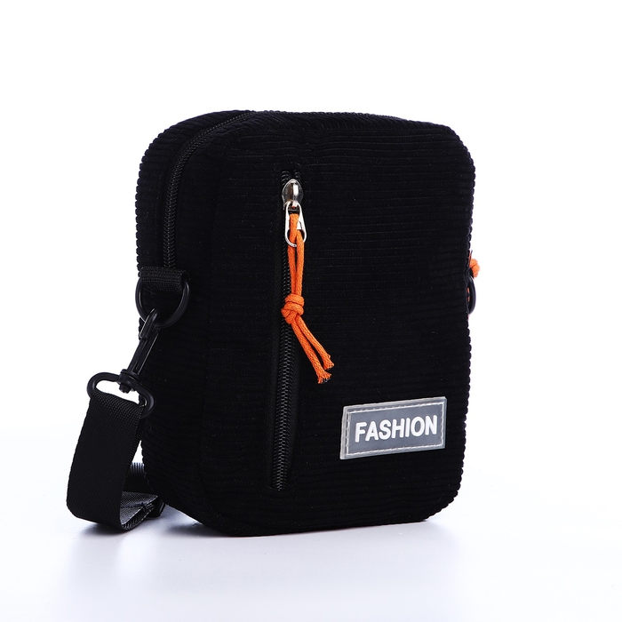 Сумка молодёжная на молнии, наружный карман, цвет чёрный Сумка молодёжная на молнии, наружный карман, цвет чёрный